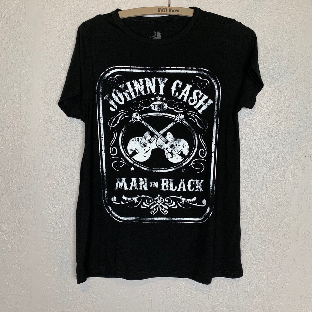 Johnny Cash classic black band graphic T-shirt